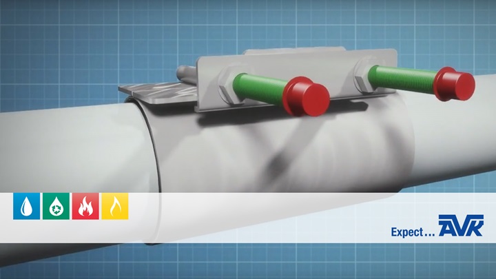 Video animation showing the features of the single band repair clamp